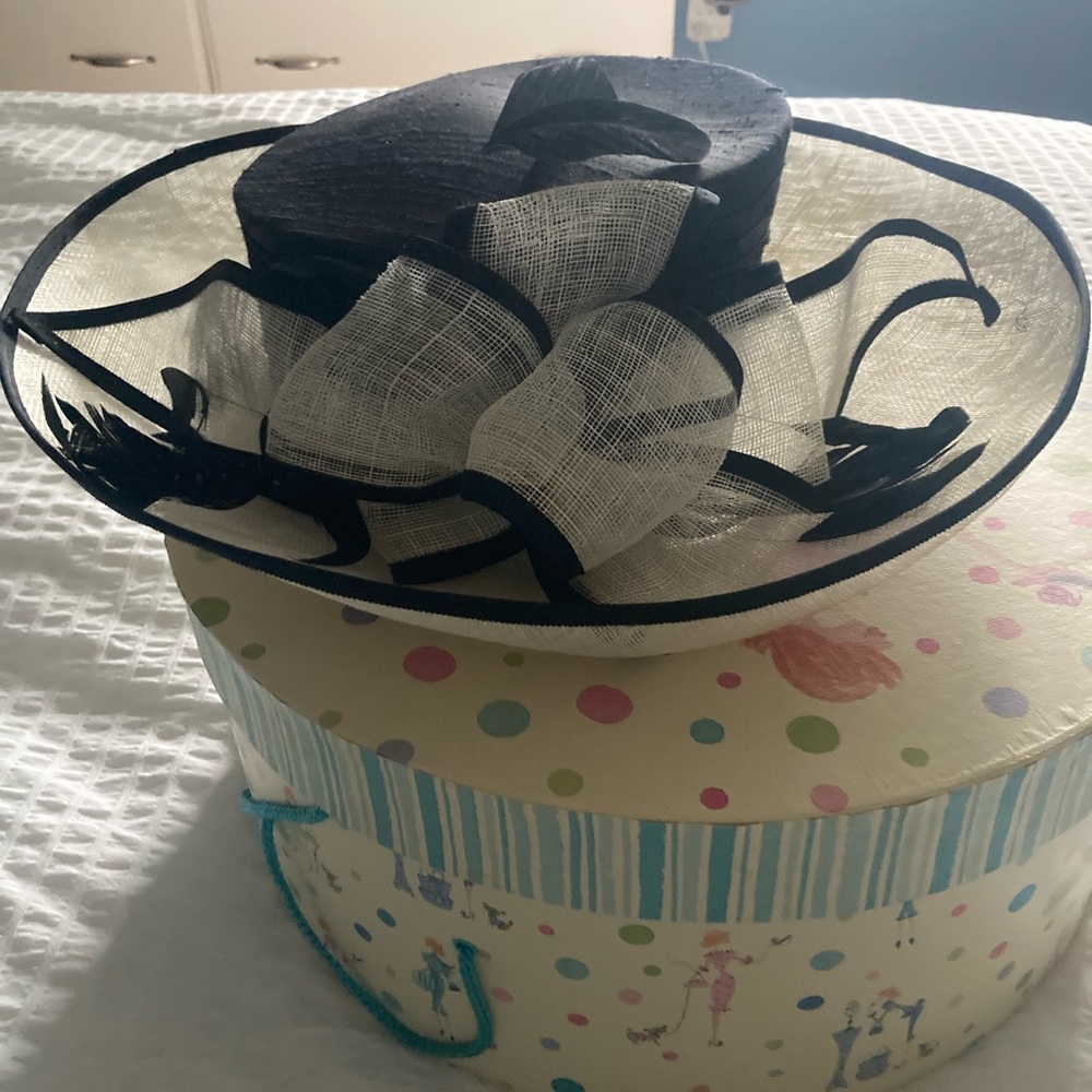 Handmade in England. Brimmed ladies hat. Barely worn. Perfect for weddings!